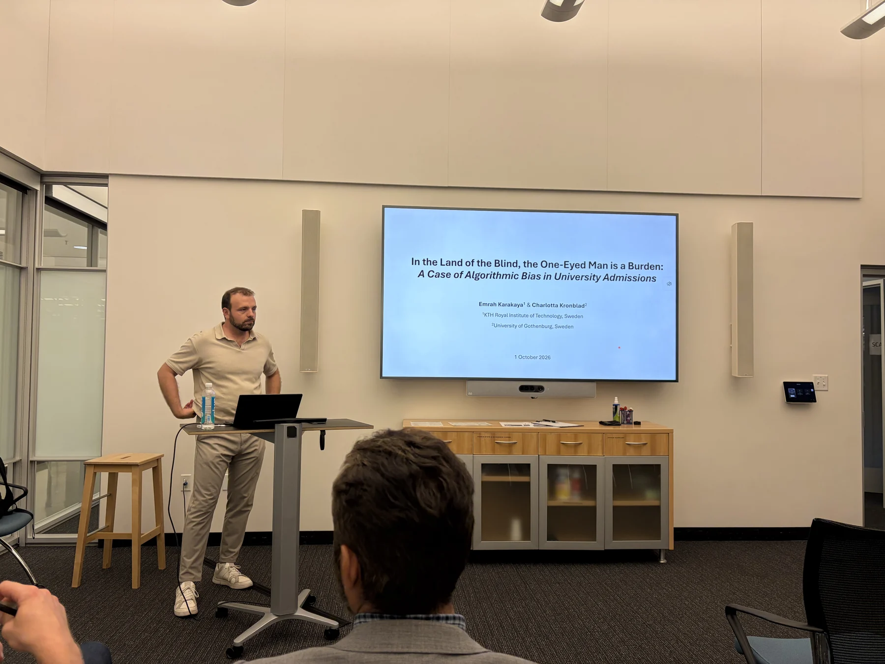 A presenter speaking to the SCANCOR Thursday seminar on 1 October 2026.